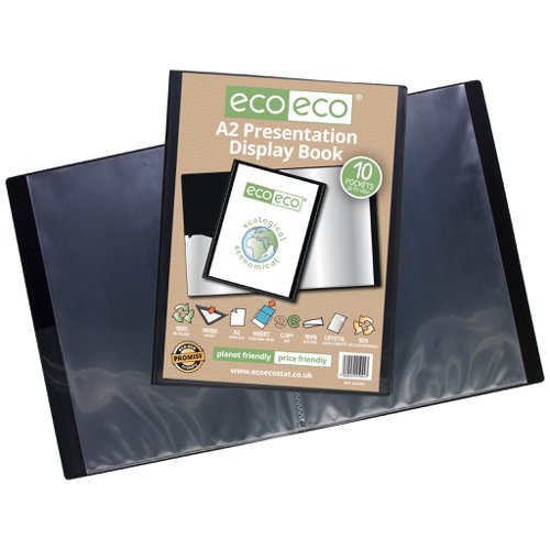 A2 50% Recycled 10 Pocket Presentation Display Book (Pack of 6)