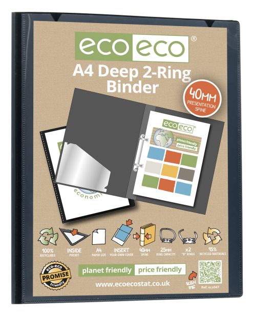 A4 95% Recycled Presentation Deep Ring Binder