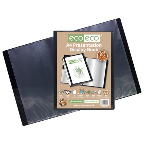 A4 50% Recycled 80 Pocket Presentation Display Book (1)
