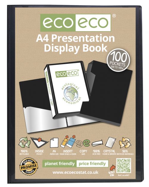 A4 50% Recycled 100 Pocket Presentation Display Book & Box