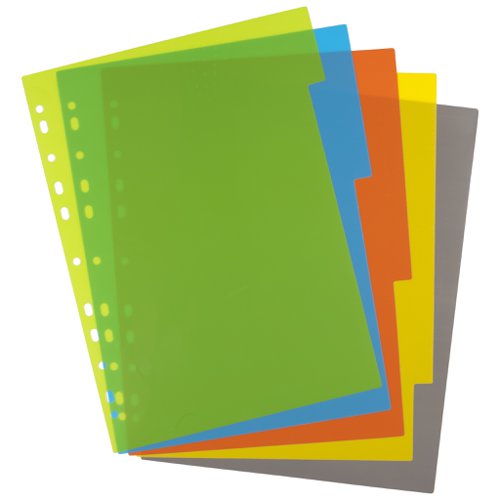 A4 50% Recycled Set 5 Index File Dividers (Pack of 12)