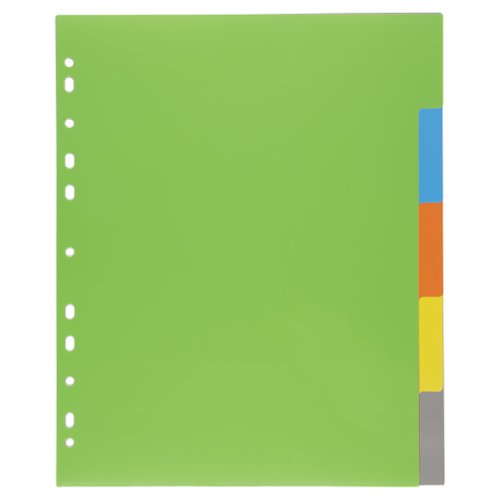 A4 50% Recycled Set 5 Wide Index File Dividers (1) Plain File Dividers ECO072-S