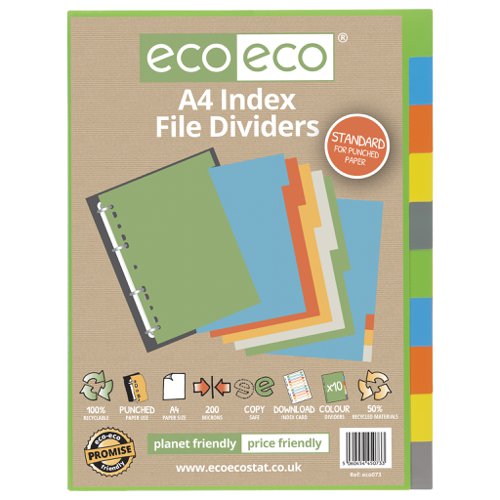 A4 50% Recycled Set 10 Index File Dividers (1)
