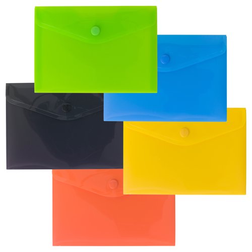 Pack 5 A7 50% Recycled Colour Press Stud Wallets (1)