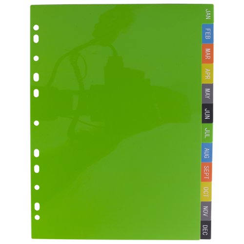 A4 50% Recycled January - December Wide Index File Dividers (1) Printed File Dividers ECO082-S