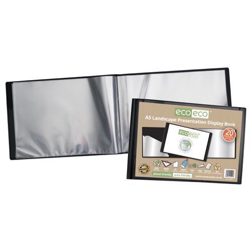 A5 50% Recycled 20 Pocket Landscape Presentation Display Book (1)