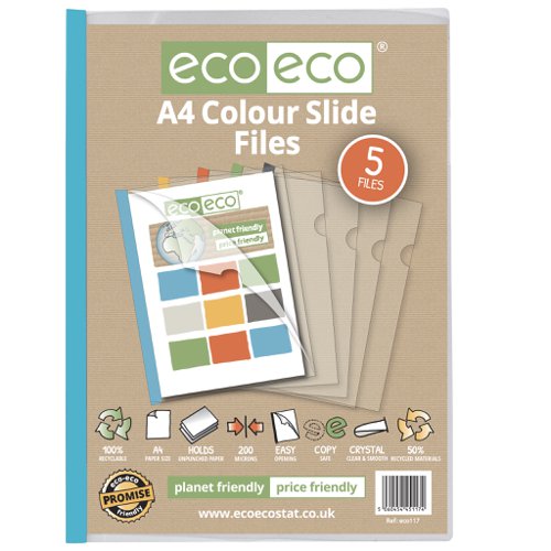 A4 50% Recycled Colour Pack 5 Easy Slide Files (1)