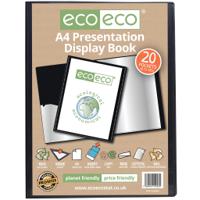 Eco Eco A4 50% Recycled Presentation Display Book with 20 Pockets - Single