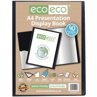 Eco Eco A4 50% Recycled Presentation Display Book with 40 Pockets - Single
