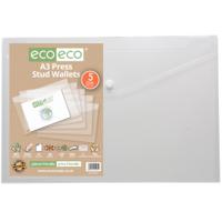 Pack 5 A3 95% Recycled Press Stud Wallets (1)