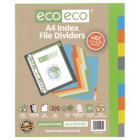 A4 50% Recycled Set 10 Wide Index File Dividers 