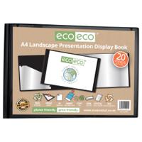 A4 50% Recycled 20 Pocket Landscape Presentation Display Book (1)