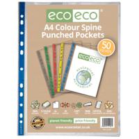 A4 100% Recycled Bag 50 Colour Spine Multi Punched Pockets (1)