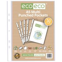 A5 100% Recycled Bag 50 Multi Punched Pockets (1)