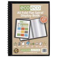 A5 50% recycled 20 pocket Fold Flat Spiral display book (1)