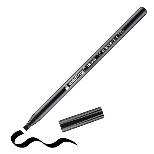 edding 1255 Calligraphy Pen 5.0mm Line Black (Pack 10) - 4-125550-001