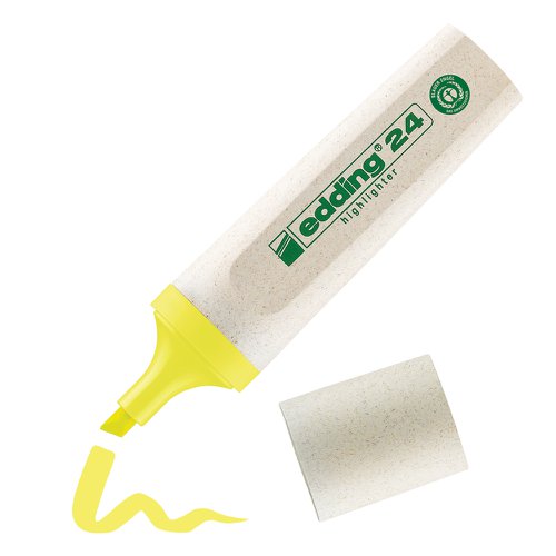 edding 24 EcoLine Highlighter Pen Chisel Tip 2-5mm Line Yellow (Pack 10) - 4-24005 Edding