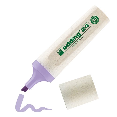 edding 24 EcoLine Highlighter Pen Chisel Tip 2-5mm Line Pastel Violet (Pack 10) - 4-24134 Highlighters 15427ED