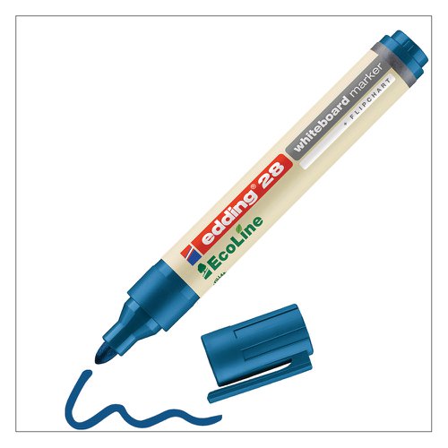 Edding 28 Ecoline Climate Neutral Bullet Tipped Whiteboard Marker Blue 4-28003 Pack x 10