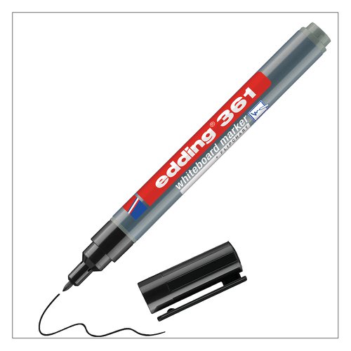 Edding 361 Whiteboard Marker Bullet Tip 1mm Line Black Ref 4-361001 [Pack 10]