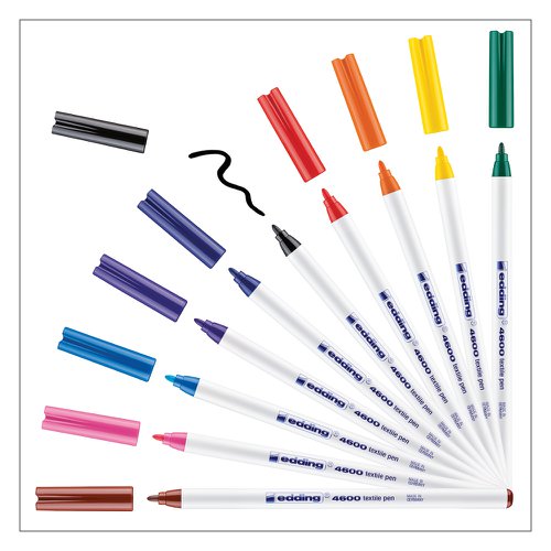 Edding 4500 Textile Marker Bullet Tip 2-3mm Line Assorted Colours (Pack 10)