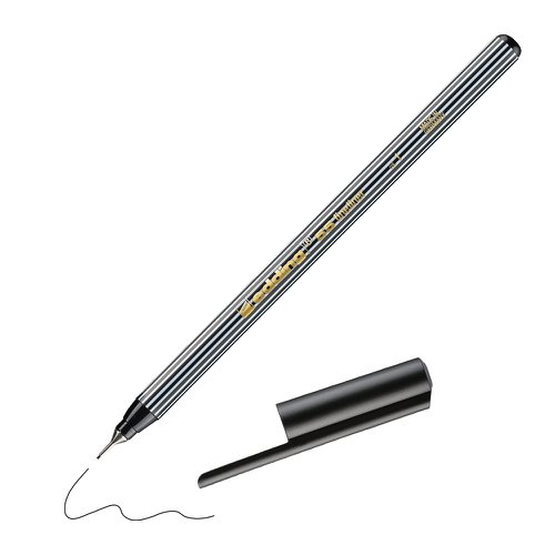 edding 55 Fineliner Pen 0.3mm Line Black (Pack 10) - 4-55001 Edding