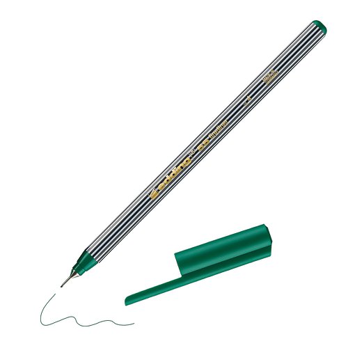 edding 55 Fineliner Pen 0.3mm Line Green (Pack 10)