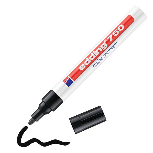 Edding 750 Paint Marker Bullet Tip 2-4mm Line Black Ref 4-750001 [Pack 10]