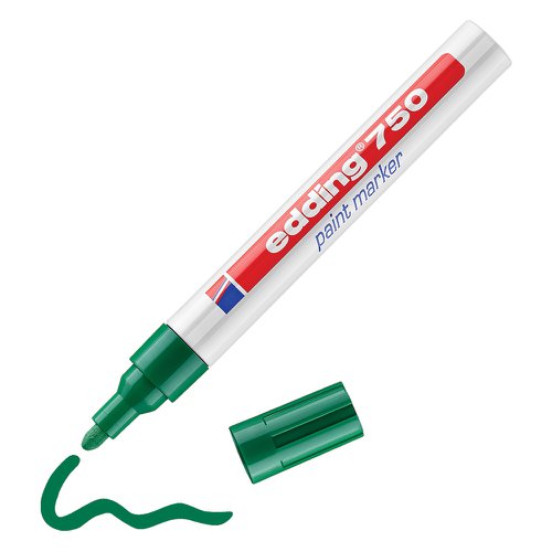 edding 750 Paint Marker Bullet Tip 2-4mm Line Green (Pack 10) - 4-750004