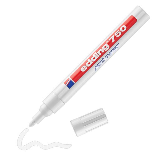edding 750 Paint Marker Bullet Tip 2-4mm Line White (Pack 10) - 4-750049