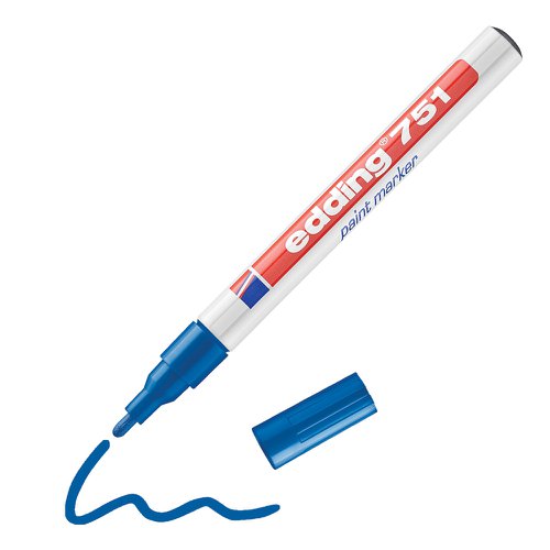 edding 751 Paint Marker Bullet Tip 1-2mm Line Blue (Pack 10) - 4-751003 41077ED Buy online at Office 5Star or contact us Tel 01594 810081 for assistance
