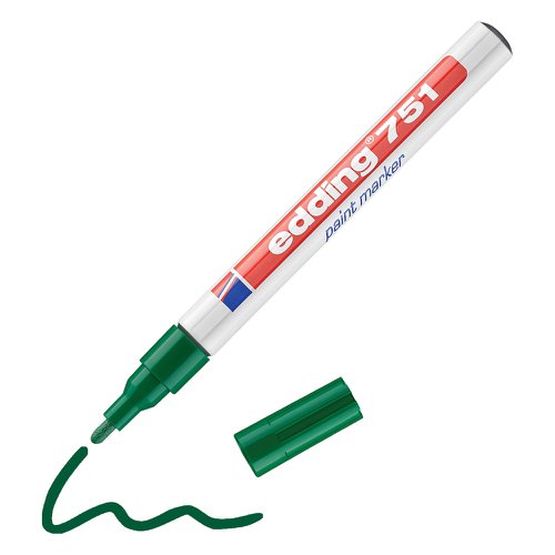 edding 751 Paint Marker Bullet Tip 1-2mm Line Green (Pack 10) - 4-751004 Paint Markers 41084ED
