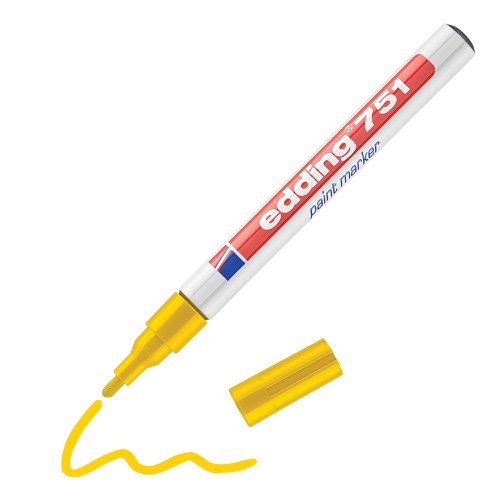 Edding 751 Paint Marker Bullet Tip 1-2mm Yellow [Pack 10] 4-751005