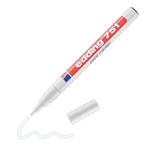 Edding 751 Paint Marker Fine Bullet Tip 1-2mm Line White Ref 4-751049 [Pack 10]