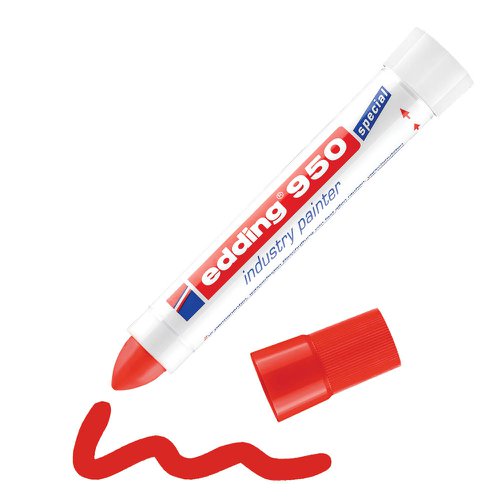 Edding 950 Industry Painter Marker Bullet Tip 10mm Red [Pack 10] 4-950002