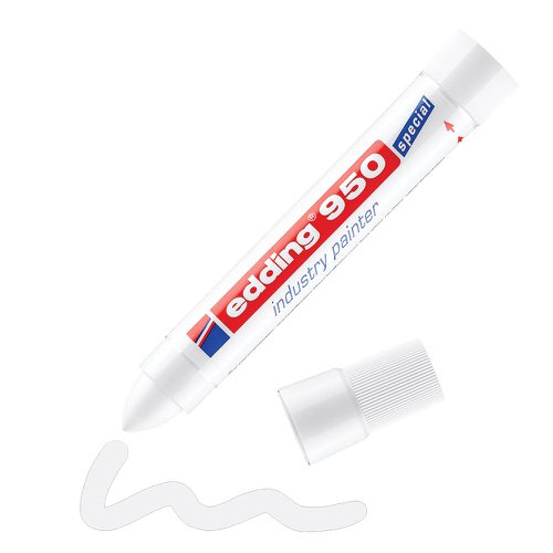 edding 950 Industry Painter Permanent Marker Bullet Tip 10mm Line White (Pack 10) - 4-950049