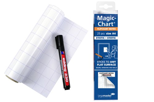 Legamaster Magic-Chart Notes Gridded Flipchart Foil A4 | 34476J | Edding