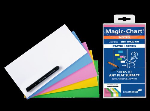 34515J - Legamaster Magic-Chart notes 10x20cm assorted Pack of 250 sheets