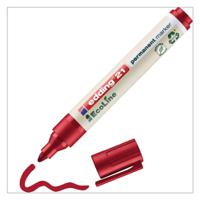 edding 21 EcoLine Permanent Marker Bullet Tip 1.5-3mm Line Red (Pack 10) - 4-21002