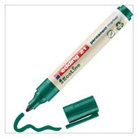 edding 21 EcoLine Permanent Marker Bullet Tip 1.5-3mm Line Green (Pack 10) - 4-21004