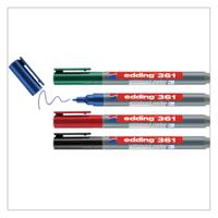 edding 361 Whiteboard Marker Bullet Tip 1mm Line Assorted Colours (Pack 4) - 4-361-4