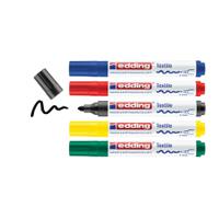 edding 4500 Textile Marker Bullet Tip 2-3mm Line Assorted Colours (Pack 5) - 4-4500-5S
