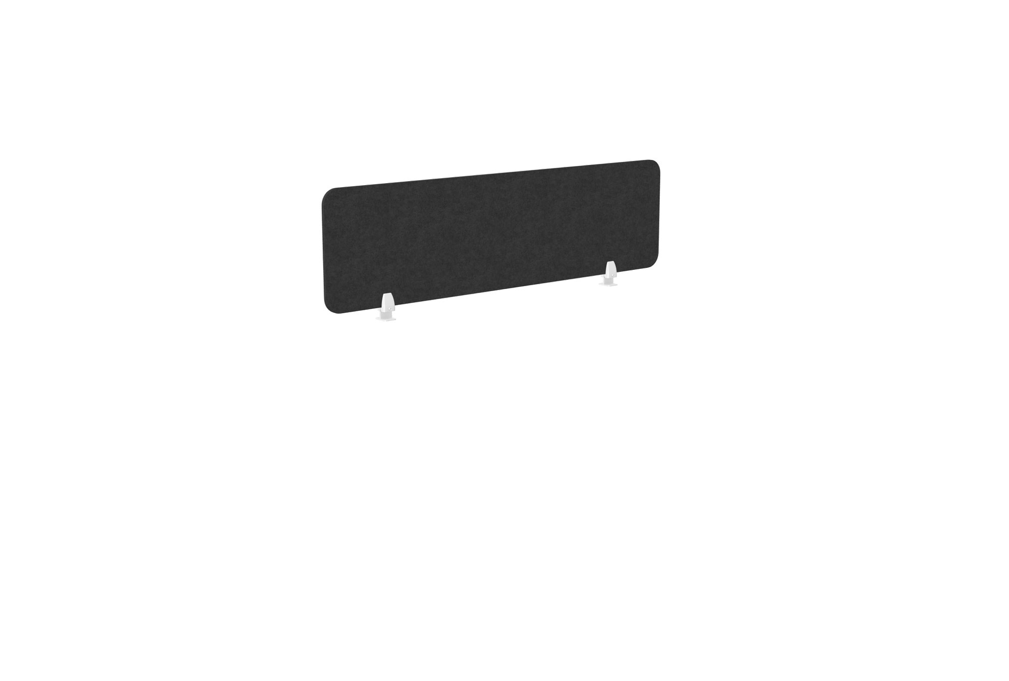 PET Screen - Desk Mounted Straight Top 1390w x 400h - Plain - Charcoal