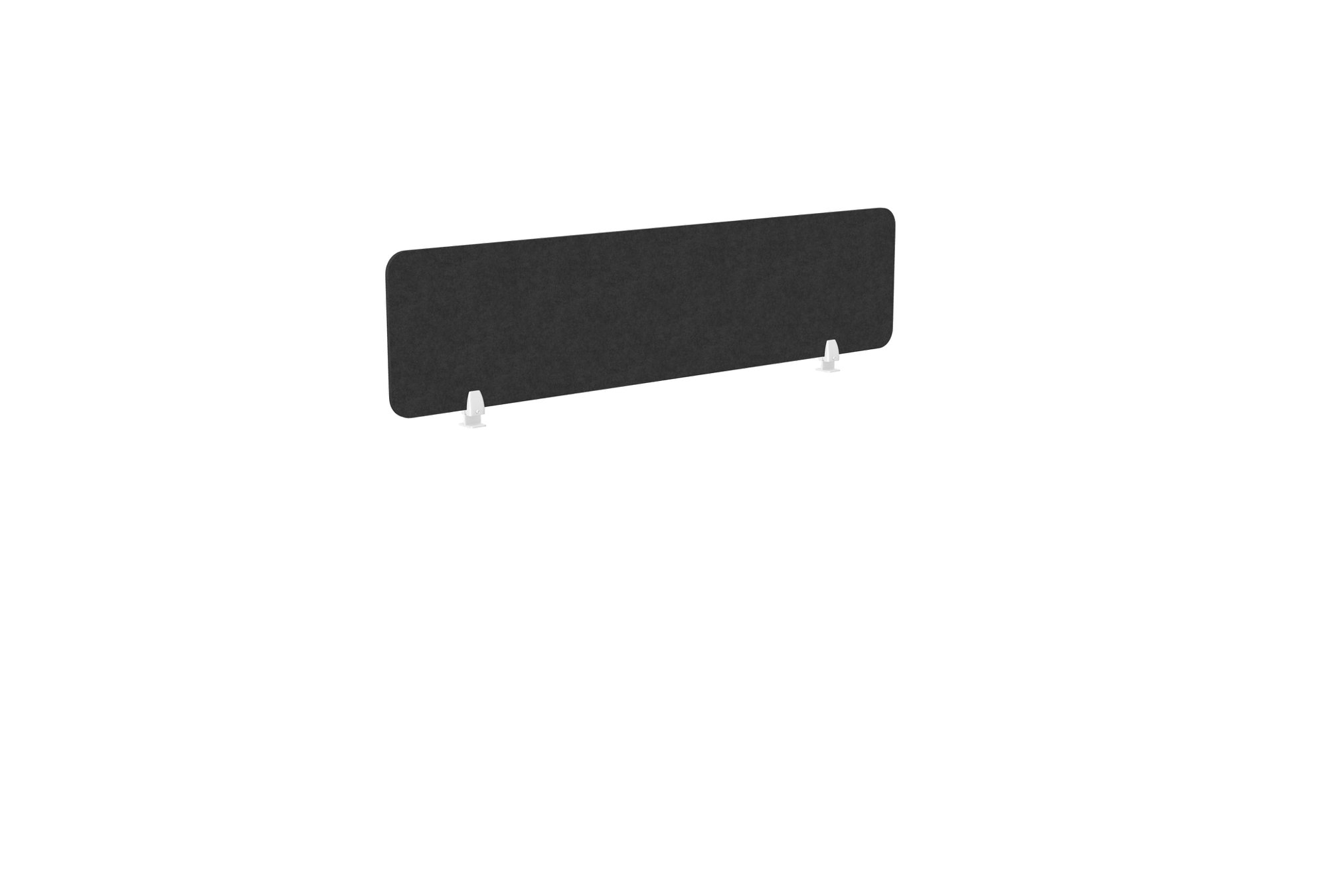 PET Screen - Desk Mounted Straight Top 1590w x 400h - Plain - Charcoal