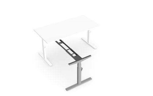 Leap L-Shape extension for Single desks  - Silver