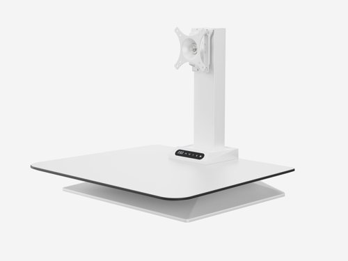 Leap Electrical Height Adjustable Desk Converter, Single Monitor -White