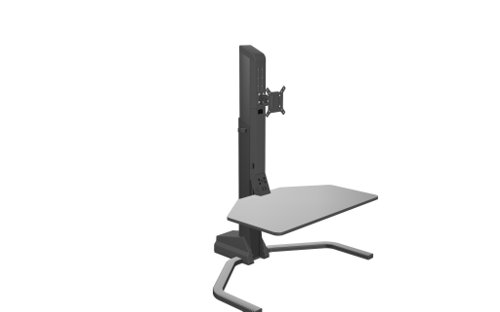Xtend Electrical Height Adjustable Desk Converter, Single Monitor - Black Laptop / Monitor Risers HADC03_1/BLK