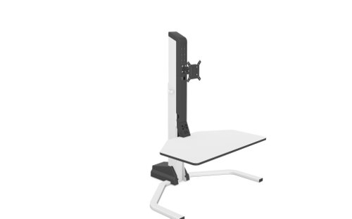 Xtend Electrical Height Adjustable Desk Converter, Single Monitor - Black & White Laptop / Monitor Risers HADC03_1/WHT