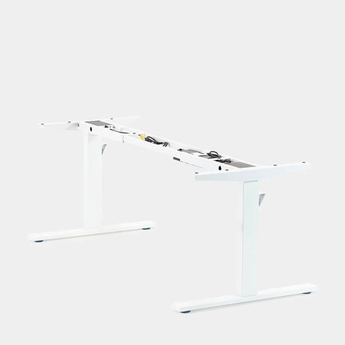 RoundE Single 2 Stage Circular Electric Adjust Frame 650-1150mm w/ up-down Handset - White Desk Components ROUNDE/JS36DC1-2-S/WHT