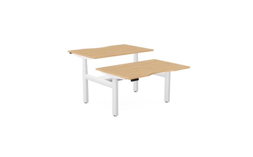 Leap Bench Desk Top With Scallop, 1200 x 800mm - Beech / White Frame